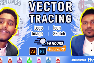 vectorize, redraw, trace, recreate your logo or image within 1 to 6 hours