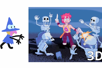 model your 2d character in 3d