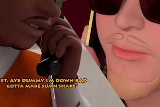 create 3d animated music video, 3d cartoon music video, 3d character animation