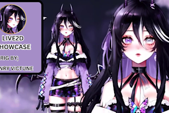 create a custom vtuber model, live2d rigging, vtuber design, live2d design