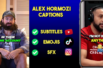 edit insta reels, tikok, shorts like alex hormozi captions