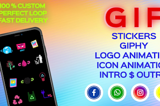 create GIF stickers, icons, giphy, custom logo animation