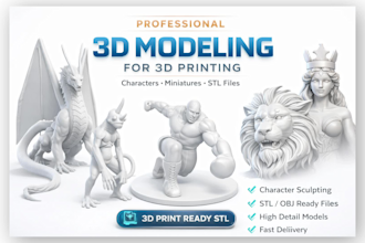 create 3d model for 3d printing stl files and miniatures