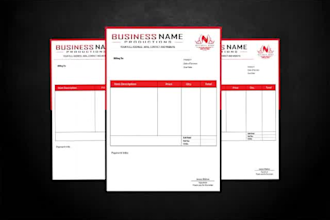 design professional invoice, order form, price list and worksheet in 6hrs