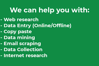 do fast data typing, data scraping and data collection