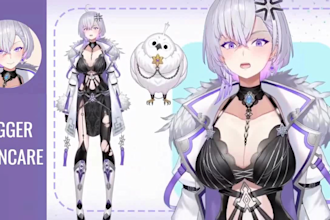 draw and rig anime vtuber 3d vtuber model oc dakimakura live2d vtuber commission