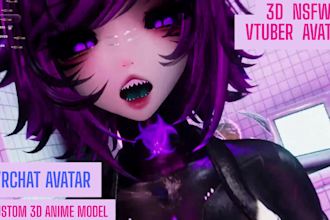 do live 2d, 3d vtuber character , face rig vrchat vriod, model, nsfw avatar vrm