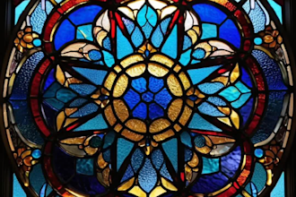 design a custom modern stained glass logo and mosaic illustration