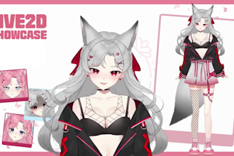 design and rig live2d vtuber model 2d vtuber model vtuber commission 2d anime
