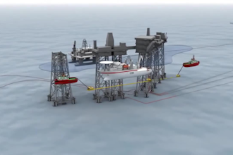 make 3d oil and and offshore drilling rig subsea pipeline fpso animation video