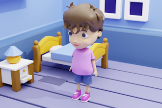 design 3d cartoon character in blender