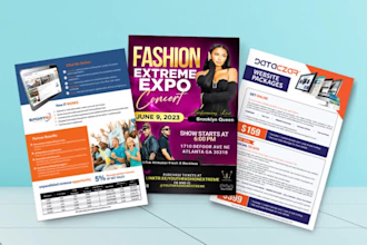design flyer, dl flyer, poster, sales sheet in 4hrs