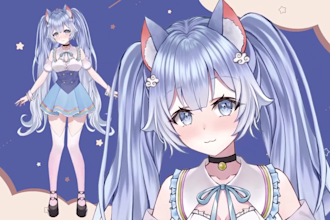 design vtuber model live2d vtuber rigging anime character design live2d model