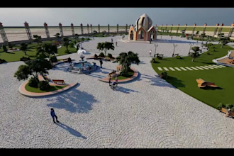3d architectural visualization, elevation, landscape, intro