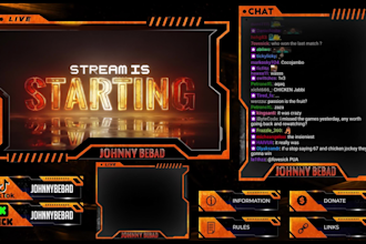 professional twitch ,kick streaming overlays with cinematic intro video