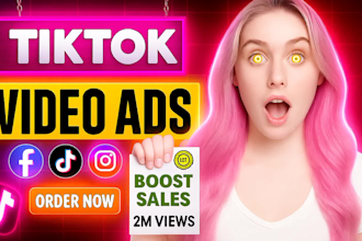create tiktok ads , tik tok video ads, facebook ads for dropshipping products