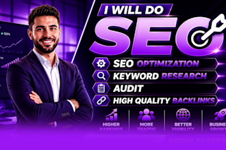 do seo optimization, keyword research, audit and high quality backlinks