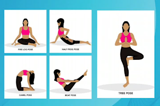 create exclusive yoga, exercise, work out poses