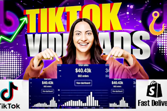 customize tik tok video ads, facebook ads, shopify ads, dropshipping ad