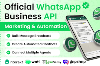 setup whatsapp business API for bulk whatsapp message marketing, chat automation