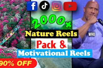 provide 2000 viral motivational and nature reels copyright free bundle