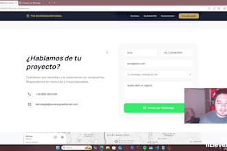 build a responsive landing page with whatsapp form and map