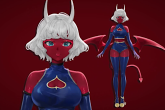 draw 2d vtuber model, gaming avatar, 2d vtuber rigging