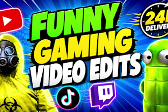 edit youtube gaming videos, gta gameplay and twitch streams