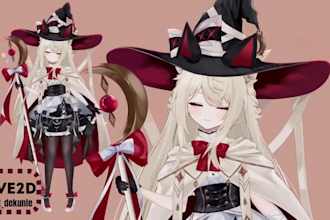 custom vtuber model design and live2d rigging ,2d or 3d vtuber model