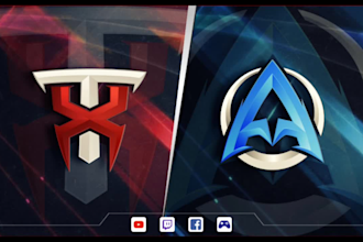 design initial gaming logo for esports team, youtube, and twitch