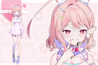 draw vtuber model, live2d rigging, 2d vtuber model, vtuber design, 2d vtuber