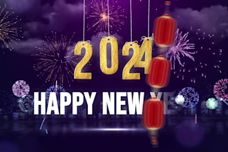 beautiful sky and city line and the fireworks, new year 2024