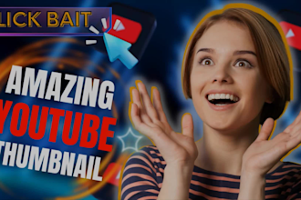 design an amazing eye catchy viral youtube thumbnail