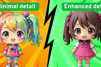 draw cute anime chibi character, character illustration for pfp, vtuber, oc