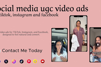 create paid social media ugc video ads for tiktok, instagram and facebook