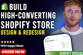 build shopify store, design or redesign shopify website, copy dropshipping store