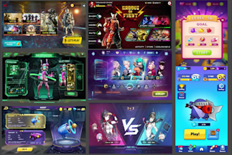 design aaa quality game UI UX, game hud, and  interface