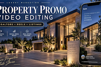 edit property promo videos, realtor videos and real estate reels