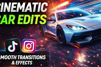 create cinematic car edits for tiktok, instagram reels and youtube shorts