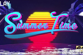 create 80s retro logo intro or custom animation intro