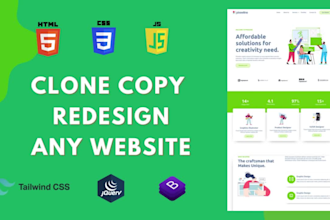copy clone or redesign any website using html5, css3 and js