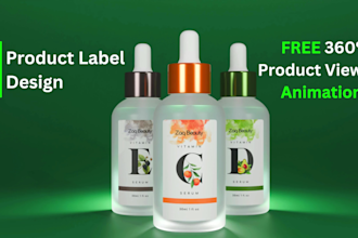 do custom product label designs with 3d animation
