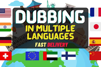 dub and sync video in english,german,french, italian,spanish and more