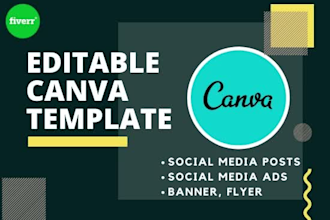 design editable canva template, social media post, ads, banner