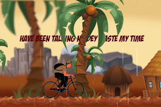 make a 2d cartoon animated loop video
