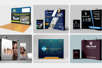 design eye catching tradeshow booth and backdrop banner
