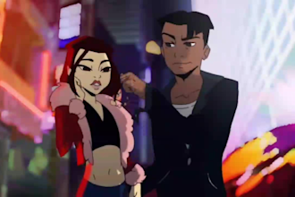2d music video animation, 2d cartoon animation video, 2d short film anime style