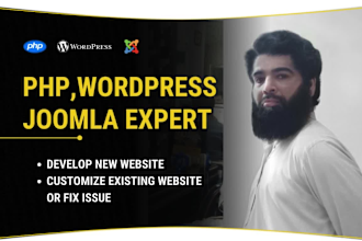 design business website in joomla PHP or landing pages and fix errors