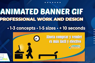create an animated banner in GIF in up to 5 different sizes