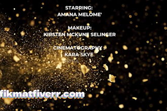 create cinematic movie credits, film intro titles, rolling end credit animation